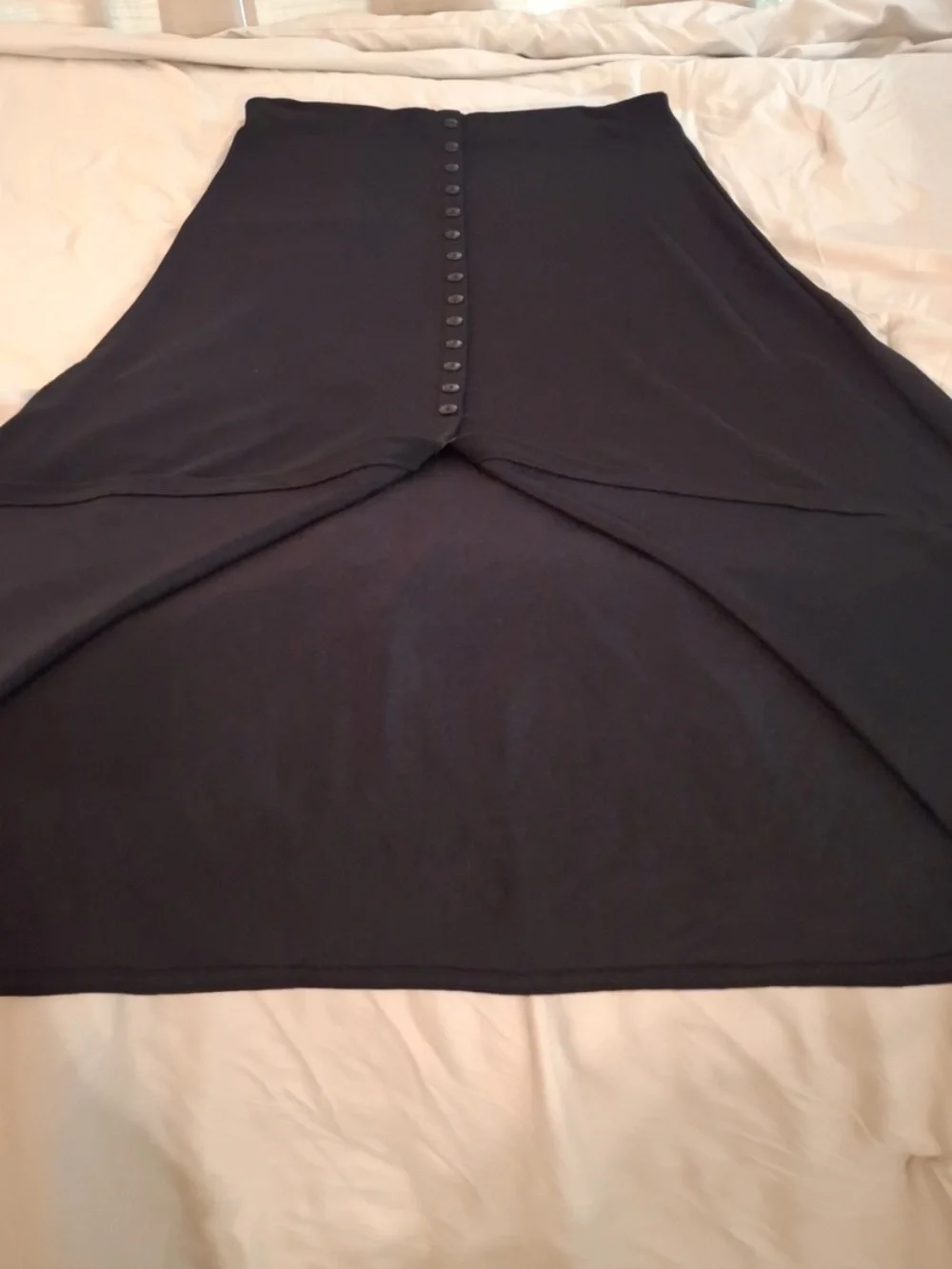Black Button-Front Women's Skirt